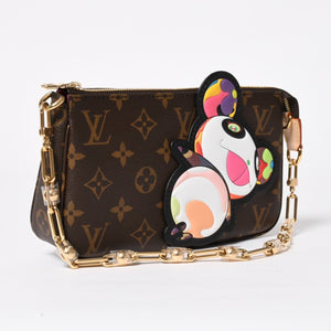 New Unused LOUIS VUITTON Pochette Accessoire Monogram Panda Brown Gold Hardware PVC M13440 Used 4a009586