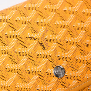 Very good condition GOYARD Plume Chain Wallet Wallet Shoulder Bag Leather PVC Yellow Silver Hardware Used 4a009771