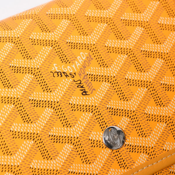 Very good condition GOYARD Plume Chain Wallet Wallet Shoulder Bag Leather PVC Yellow Silver Hardware Used 4a009771