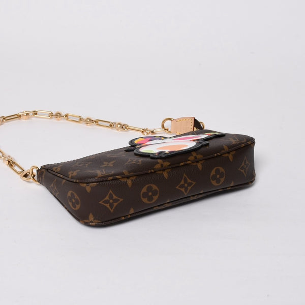 New Unused LOUIS VUITTON Pochette Accessoire Monogram Panda Brown Gold Hardware PVC M13440 Used 4a009586