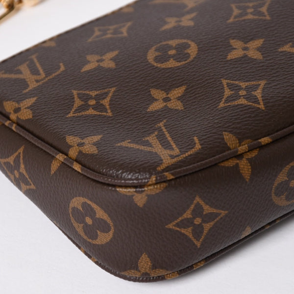 New Unused LOUIS VUITTON Pochette Accessoire Monogram Panda Brown Gold Hardware PVC M13440 Used 4a009586