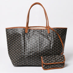 Very Good Condition GOYARD SAINT LOUIS GM Saint Louis GM Brown Tote Bag PVC Coated Canvas Used 4a009774