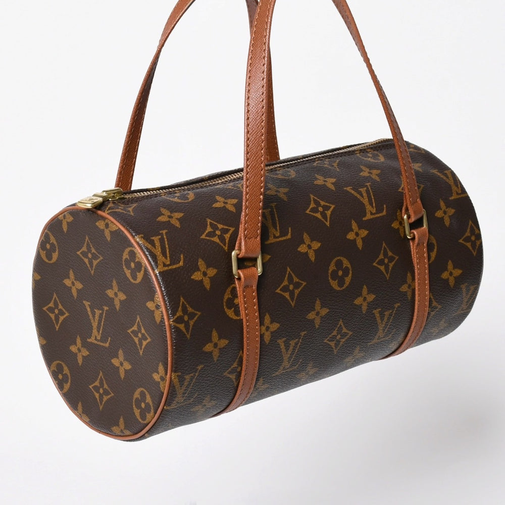 Very Good Condition LOUIS VUITTON Papillon 26 Handbag M51366 Monogram Brown Leather Gold Hardware Old Model Used 4a009756