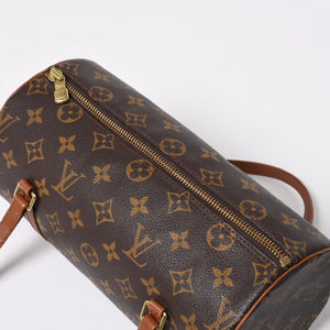 Very Good Condition LOUIS VUITTON Papillon 26 Handbag M51366 Monogram Brown Leather Gold Hardware Old Model Used 4a009756