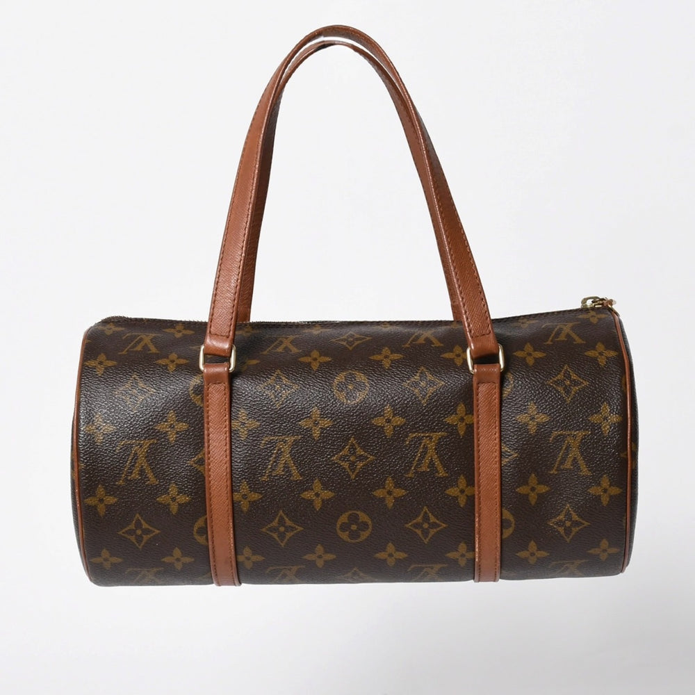 極美品 LOUIS VUITTON ルイヴィトン パピヨン30 GM ハンドバッグ M51365 モノグラム ゴールド金具 旧型 筒型 中古 4a009736