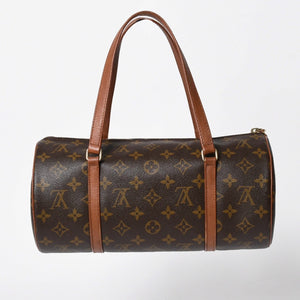 極美品 LOUIS VUITTON ルイヴィトン パピヨン30 GM ハンドバッグ M51365 モノグラム ゴールド金具 旧型 筒型 中古 4a009736