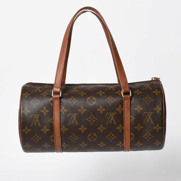 極美品 LOUIS VUITTON ルイヴィトン パピヨン30 GM ハンドバッグ M51365 モノグラム ゴールド金具 旧型 筒型 中古 4a009736