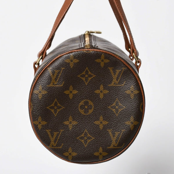 極美品 LOUIS VUITTON ルイヴィトン パピヨン30 GM ハンドバッグ M51365 モノグラム ゴールド金具 旧型 筒型 中古 4a009736
