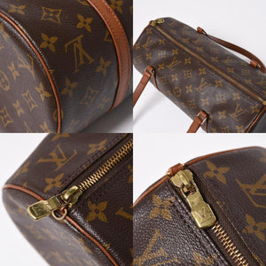 極美品 LOUIS VUITTON ルイヴィトン パピヨン30 GM ハンドバッグ M51365 モノグラム ゴールド金具 旧型 筒型 中古 4a009736