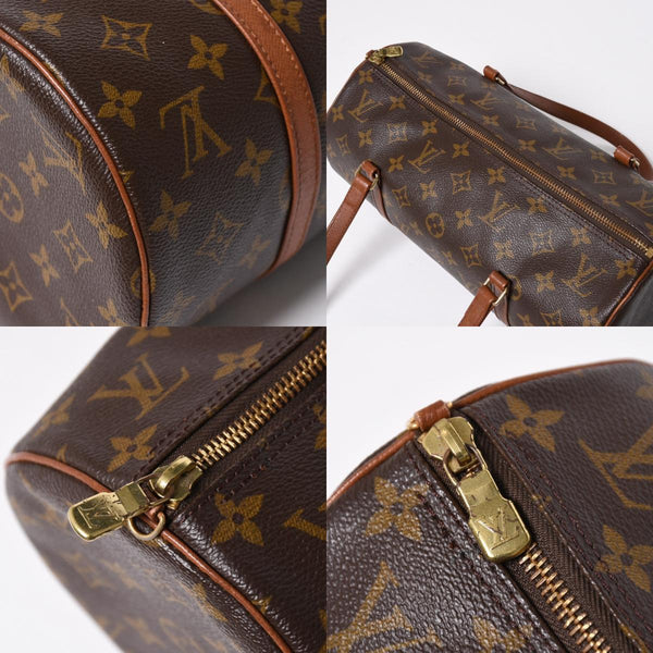 極美品 LOUIS VUITTON ルイヴィトン パピヨン30 GM ハンドバッグ M51365 モノグラム ゴールド金具 旧型 筒型 中古 4a009736
