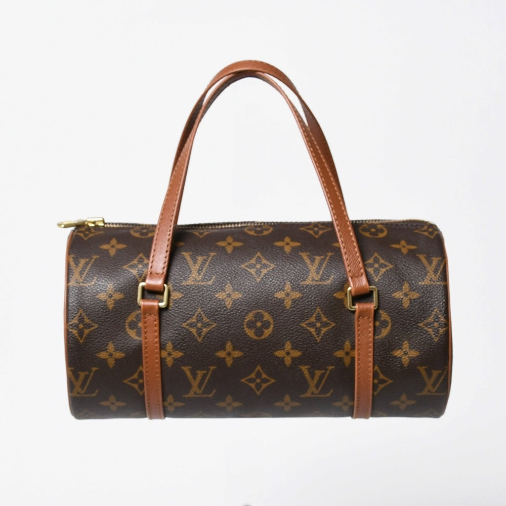 極美品 LOUIS VUITTON ルイヴィトン パピヨン26 ハンドバッグ M51366 モノグラム ブラウン レザー ゴールド金具 旧型 中古 4a009756
