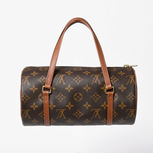 Very Good Condition LOUIS VUITTON Papillon 26 Handbag M51366 Monogram Brown Leather Gold Hardware Old Model Used 4a009756