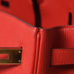 Very good condition HERMES Birkin 40 Vermilion Togo 40cm □P stamp Gold hardware Handbag Used 4a000977
