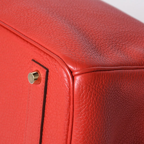 Very good condition HERMES Birkin 40 Vermilion Togo 40cm □P stamp Gold hardware Handbag Used 4a000977
