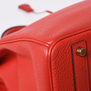 Very good condition HERMES Birkin 40 Vermilion Togo 40cm □P stamp Gold hardware Handbag Used 4a000977