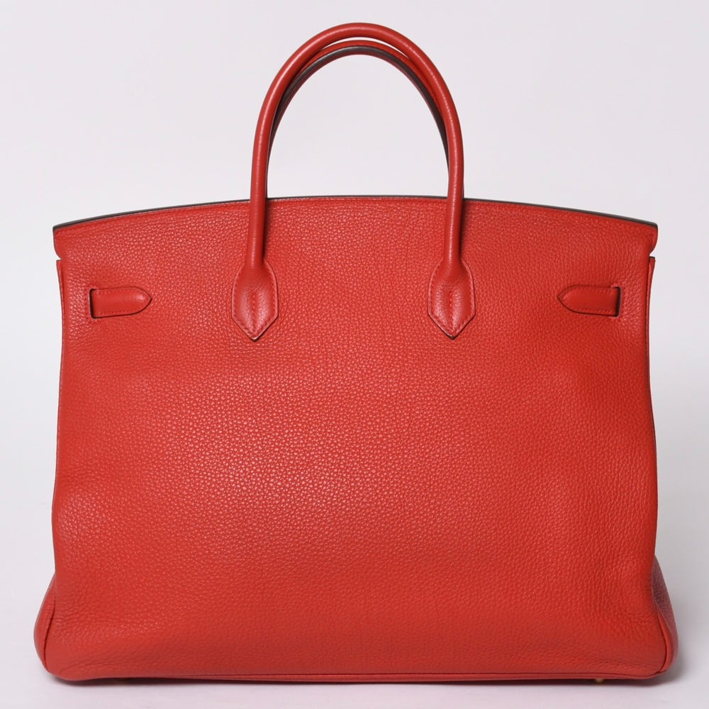 極美品 HERMES エルメス バーキン40 ヴァーミリオン トゴ 40cm □P刻印 ゴールド金具 ハンドバッグ 中古 4a000977