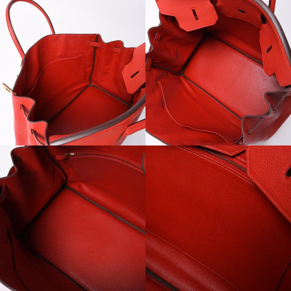 Very good condition HERMES Birkin 40 Vermilion Togo 40cm □P stamp Gold hardware Handbag Used 4a000977