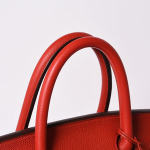 Very good condition HERMES Haut a Courroies Hautacroix 40 handbag Vermilion Taurillon Clemence Gold hardware □P stamp Used 4a000979