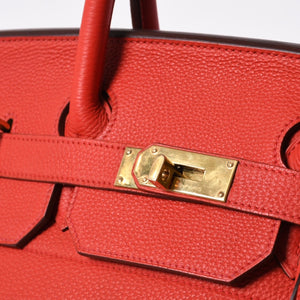 Very good condition HERMES Haut a Courroies Hautacroix 40 handbag Vermilion Taurillon Clemence Gold hardware □P stamp Used 4a000979