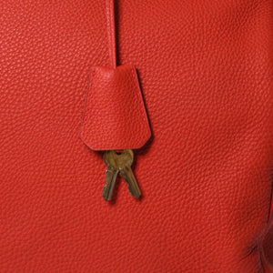 Very good condition HERMES Haut a Courroies Hautacroix 40 handbag Vermilion Taurillon Clemence Gold hardware □P stamp Used 4a000979