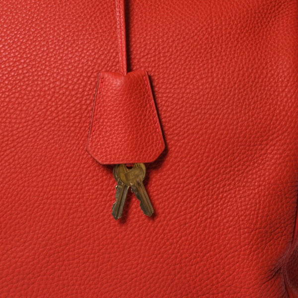 Very good condition HERMES Haut a Courroies Hautacroix 40 handbag Vermilion Taurillon Clemence Gold hardware □P stamp Used 4a000979