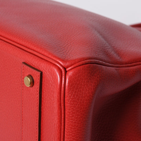 Very good condition HERMES Birkin 40 Vermilion Togo 40cm □P stamp Gold hardware Handbag Used 4a000977