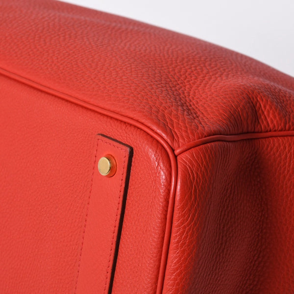 Very good condition HERMES Haut a Courroies Hautacroix 40 handbag Vermilion Taurillon Clemence Gold hardware □P stamp Used 4a000979