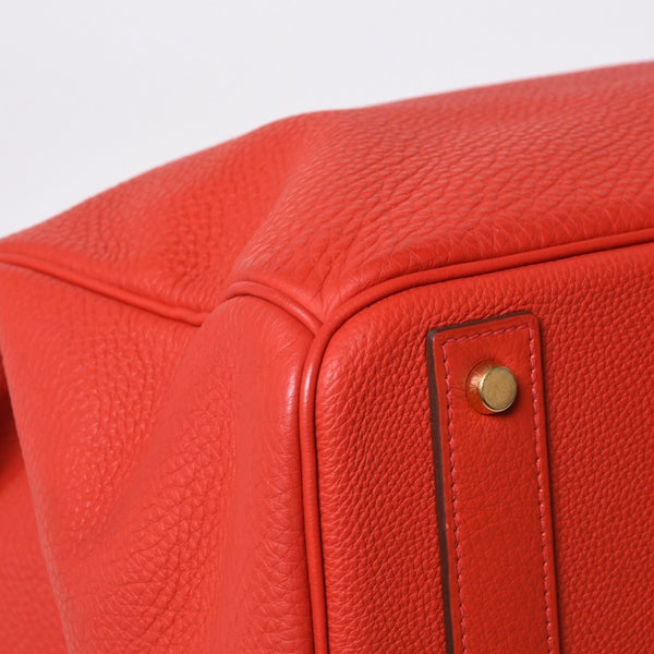 Very good condition HERMES Haut a Courroies Hautacroix 40 handbag Vermilion Taurillon Clemence Gold hardware □P stamp Used 4a000979