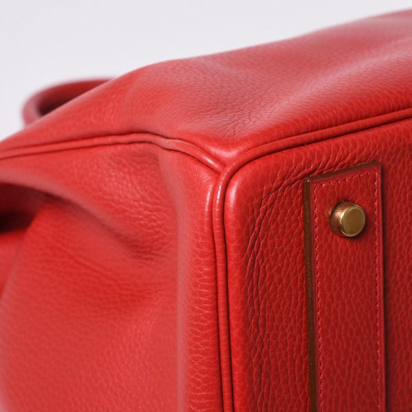 Very good condition HERMES Birkin 40 Vermilion Togo 40cm □P stamp Gold hardware Handbag Used 4a000977
