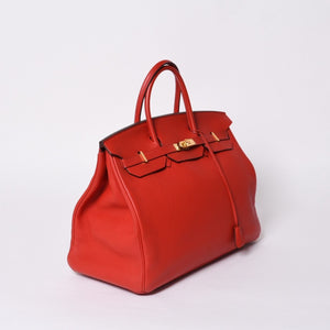 Very good condition HERMES Birkin 40 Vermilion Togo 40cm □P stamp Gold hardware Handbag Used 4a000977