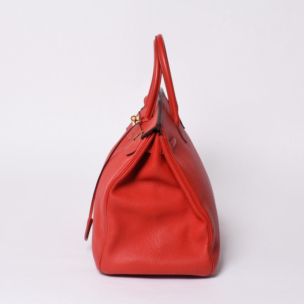 極美品 HERMES エルメス バーキン40 ヴァーミリオン トゴ 40cm □P刻印 ゴールド金具 ハンドバッグ 中古 4a000977