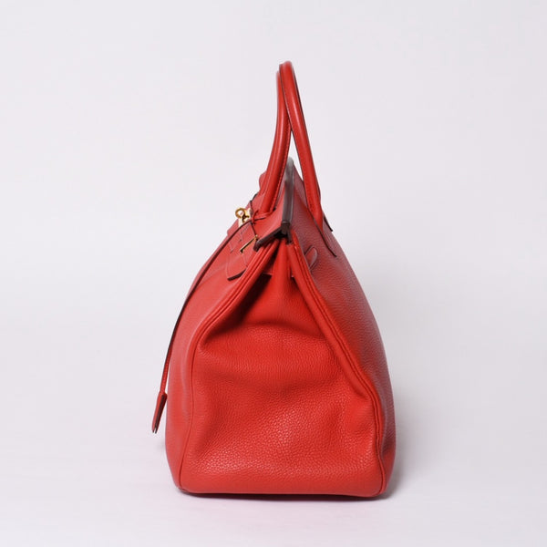 Very good condition HERMES Birkin 40 Vermilion Togo 40cm □P stamp Gold hardware Handbag Used 4a000977