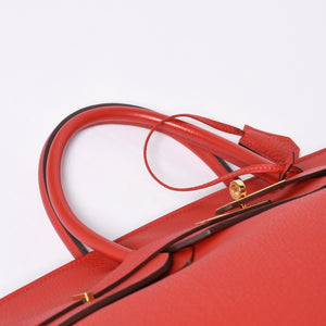 Very good condition HERMES Birkin 40 Vermilion Togo 40cm □P stamp Gold hardware Handbag Used 4a000977
