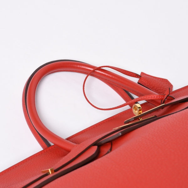 Very good condition HERMES Birkin 40 Vermilion Togo 40cm □P stamp Gold hardware Handbag Used 4a000977