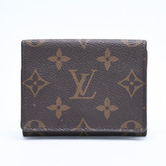 極美品 LOUIS VUITTON ルイヴィトン アンヴェロップ カルト ドゥ ヴィジット カードケース M63801 ブラウン モノグラムキャンバス ゴールド金具 中古 4a009782