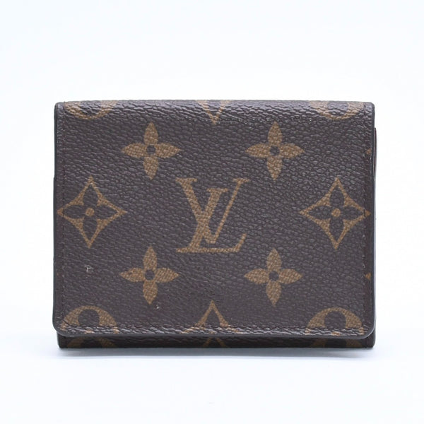 極美品 LOUIS VUITTON ルイヴィトン アンヴェロップ カルト ドゥ ヴィジット カードケース M63801 ブラウン モノグラムキャンバス ゴールド金具 中古 4a009782