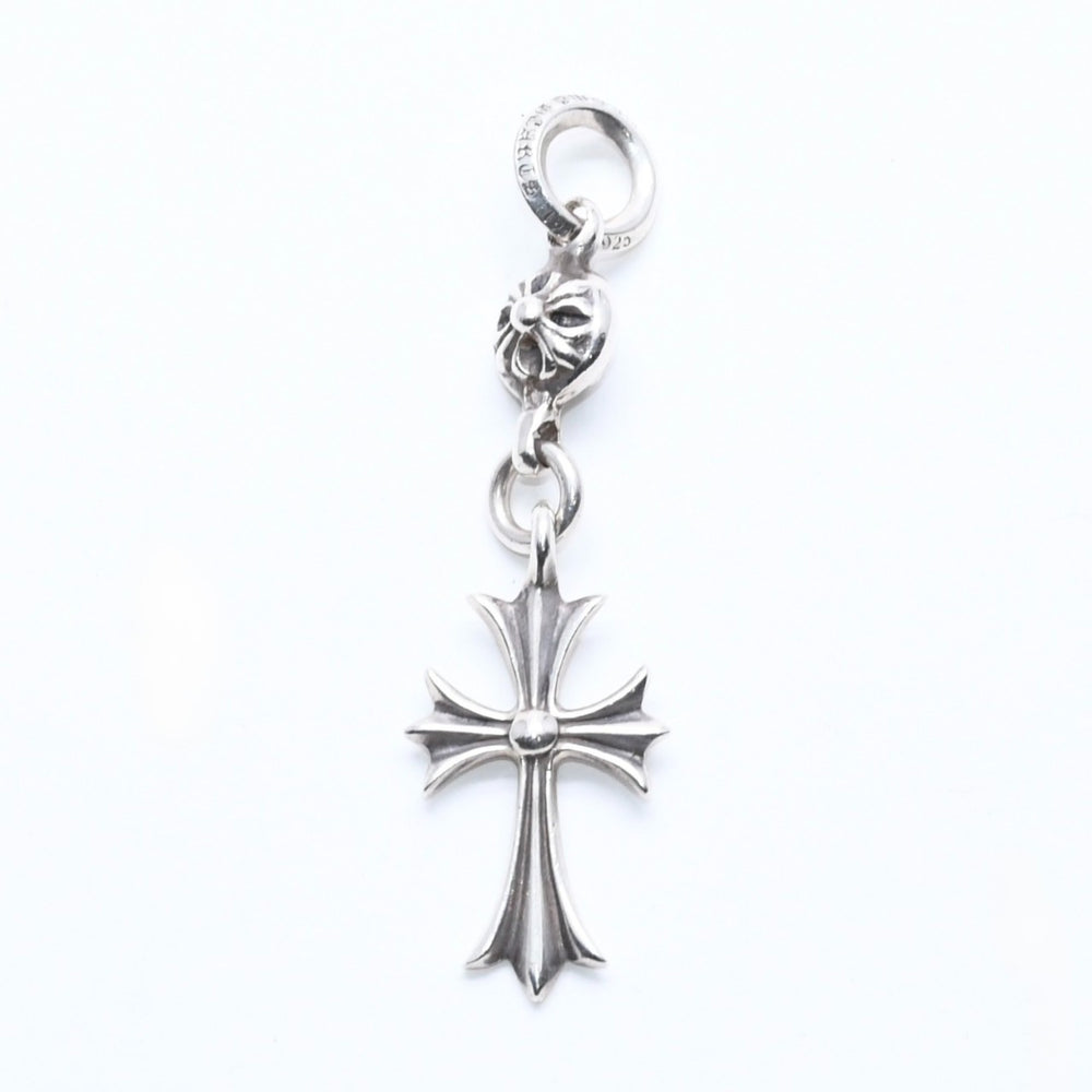 極美品 CHROME HEARTS クロムハーツ CH TINY CROSS タイニークロス ボールチェーン チャーム ネックレス シルバー925 5.4g 中古 4a010499