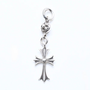 極美品 CHROME HEARTS クロムハーツ CH TINY CROSS タイニークロス ボールチェーン チャーム ネックレス シルバー925 5.4g 中古 4a010499