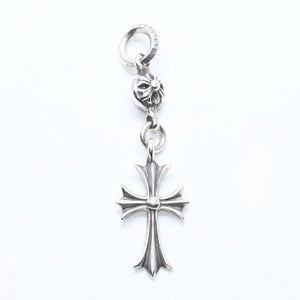 極美品 CHROME HEARTS クロムハーツ CH TINY CROSS タイニークロス ボールチェーン チャーム ネックレス シルバー925 5.4g 中古 4a010499