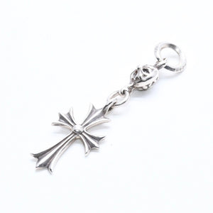 極美品 CHROME HEARTS クロムハーツ CH TINY CROSS タイニークロス ボールチェーン チャーム ネックレス シルバー925 5.4g 中古 4a010499