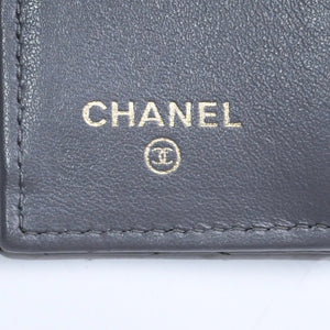 CHANEL シャネル ボーイシャネル スモールフラップ ウォレット 三つ折り 財布 グレー ゴールド金具 ランダム番台 美品 中古 4a009996