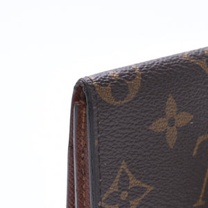 極美品 LOUIS VUITTON ルイヴィトン アンヴェロップ カルト ドゥ ヴィジット カードケース M63801 ブラウン モノグラムキャンバス ゴールド金具 中古 4a009782