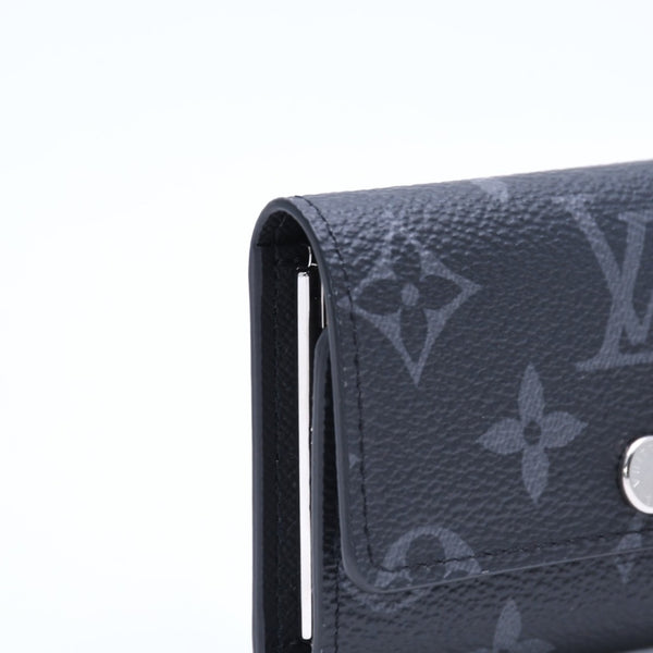 極美品 LOUIS VUITTON ルイヴィトン キーケース 鍵入れ 6連 モノグラム・エクリプス キャンバス ブラック グレー シルバー金具 M82603 中古 4a009780