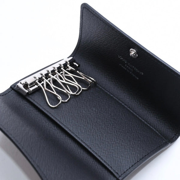 極美品 LOUIS VUITTON ルイヴィトン キーケース 鍵入れ 6連 モノグラム・エクリプス キャンバス ブラック グレー シルバー金具 M82603 中古 4a009780
