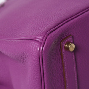 Mint condition HERMES Birkin 35 handbag, Togo leather, Anemone color, gold hardware. ◻R stamp, used, item number 4a009795