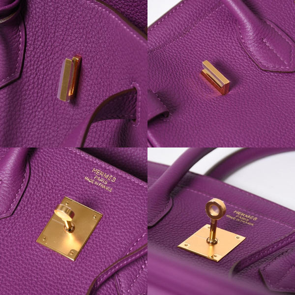 Mint condition HERMES Birkin 35 handbag, Togo leather, Anemone color, gold hardware. ◻R stamp, used, item number 4a009795