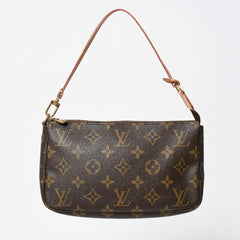 Very Good Condition LOUIS VUITTON Pochette Accessory Pouch M51980 Monogram Brown Used 4a009784