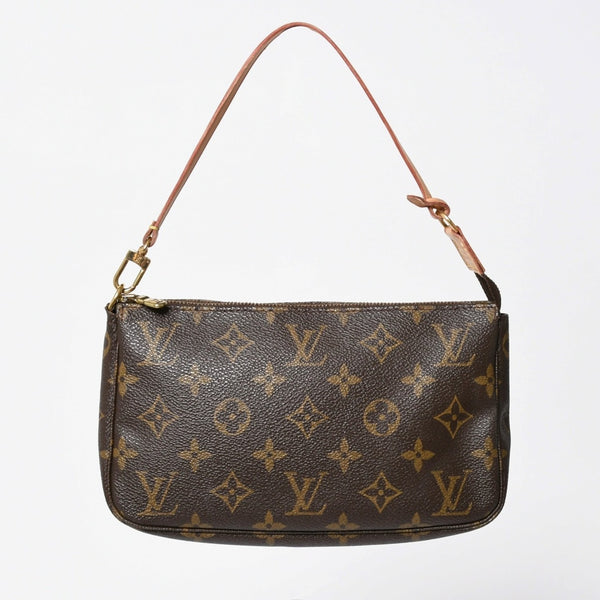 Very Good Condition LOUIS VUITTON Pochette Accessory Pouch M51980 Monogram Brown Used 4a009784