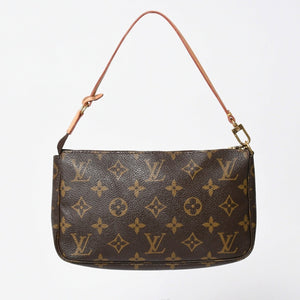 Very Good Condition LOUIS VUITTON Pochette Accessory Pouch M51980 Monogram Brown Used 4a009784