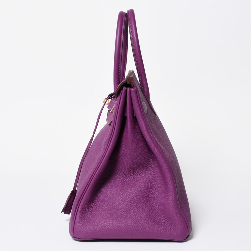 極美品 HERMES エルメス バーキン35 ハンドバッグ トゴ アネモネ ゴールド金具 ◻︎R刻印 中古 4a009795